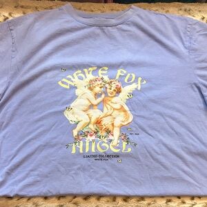 Periwinkle Blue Graphic Tee - Cherub Print